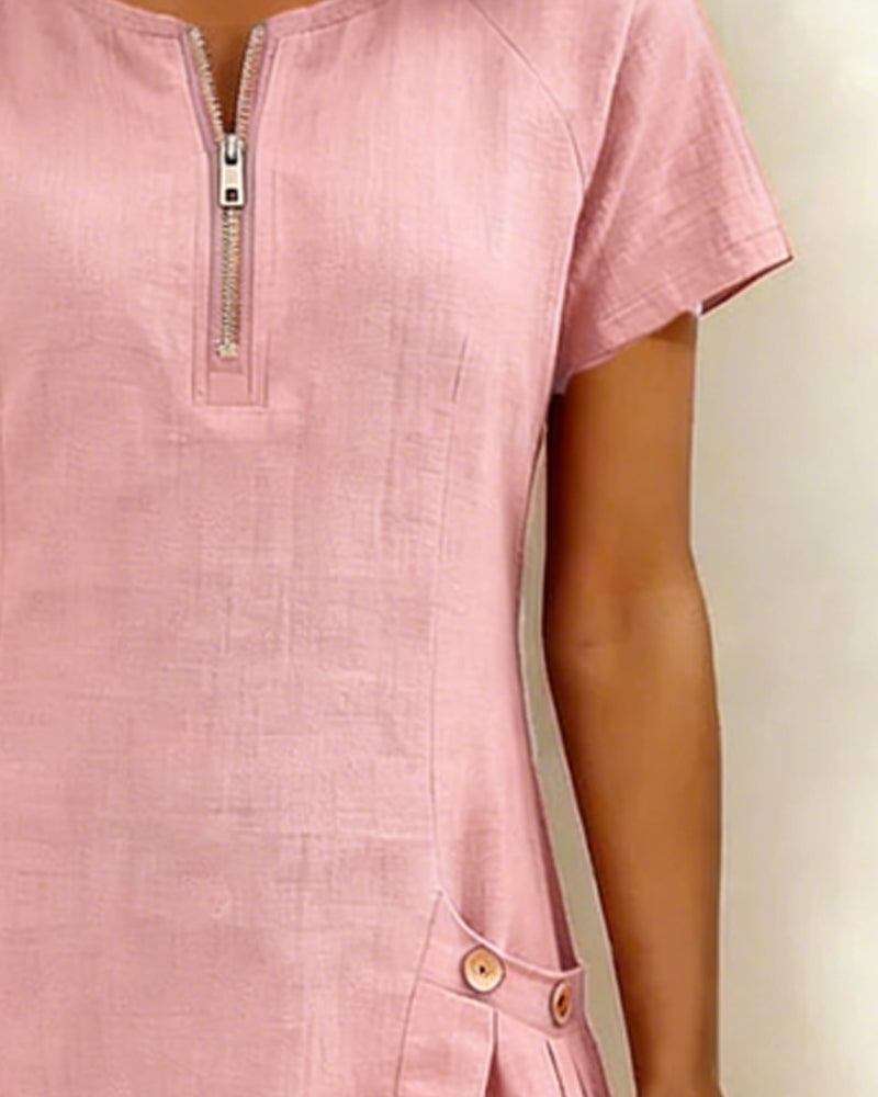 Aisley | Cotton Dress with Zip Closure