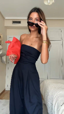 Velora | Luxe Strapless Jumpsuit