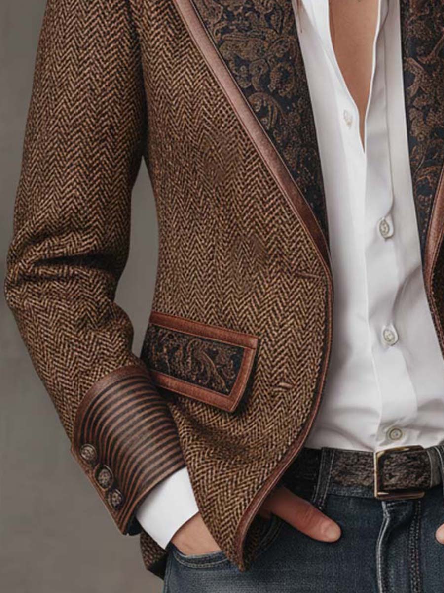 Honor | Elegant Chevron Panel Blazer