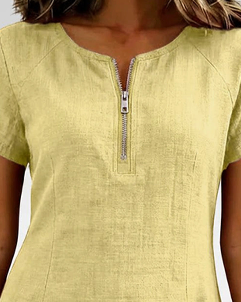 Aisley | Cotton Dress with Zip Closure