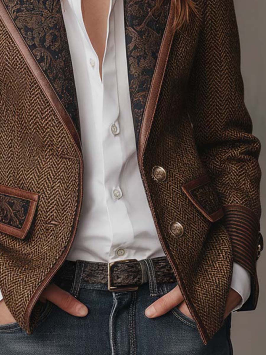 Honor | Elegant Chevron Panel Blazer