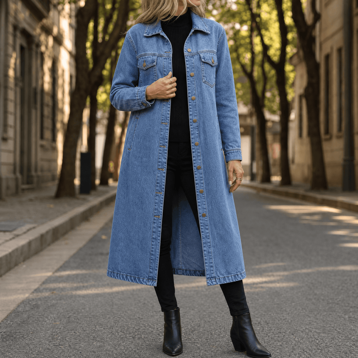 Denara | Longline Denim Coat