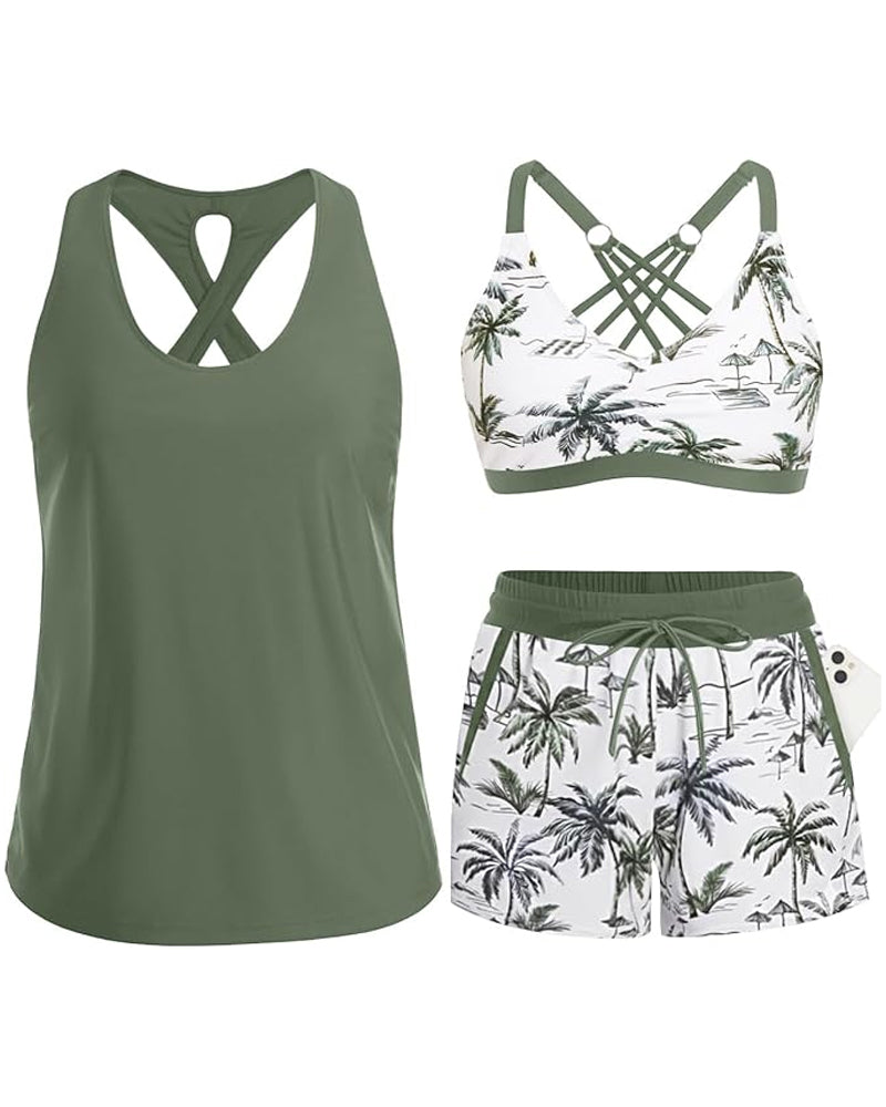 Sienna | 3PCS Raglan Bikini Set with Cover-Up