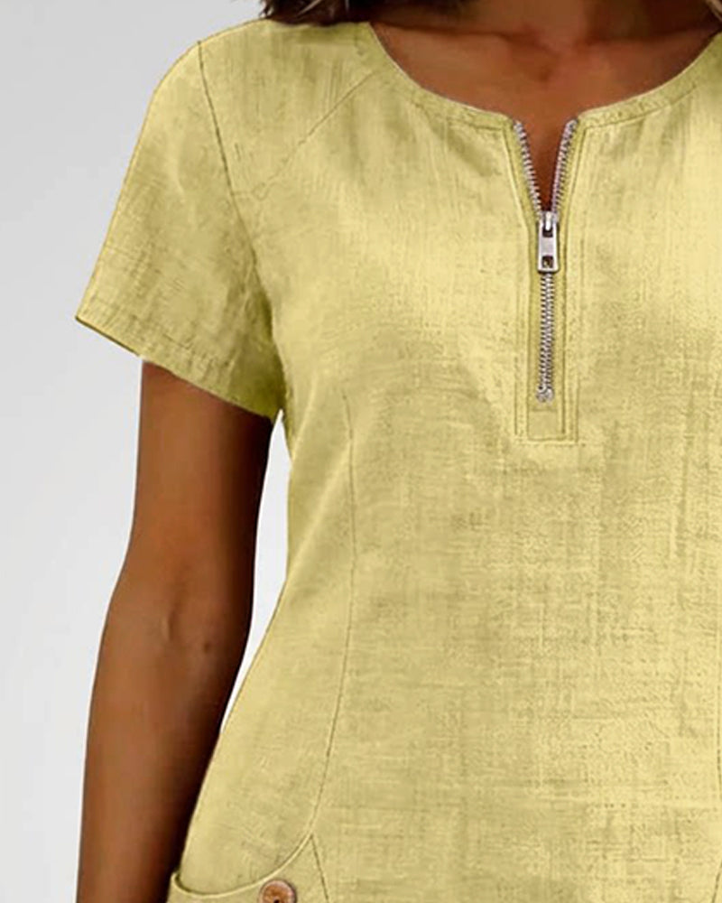 Aisley | Cotton Dress with Zip Closure