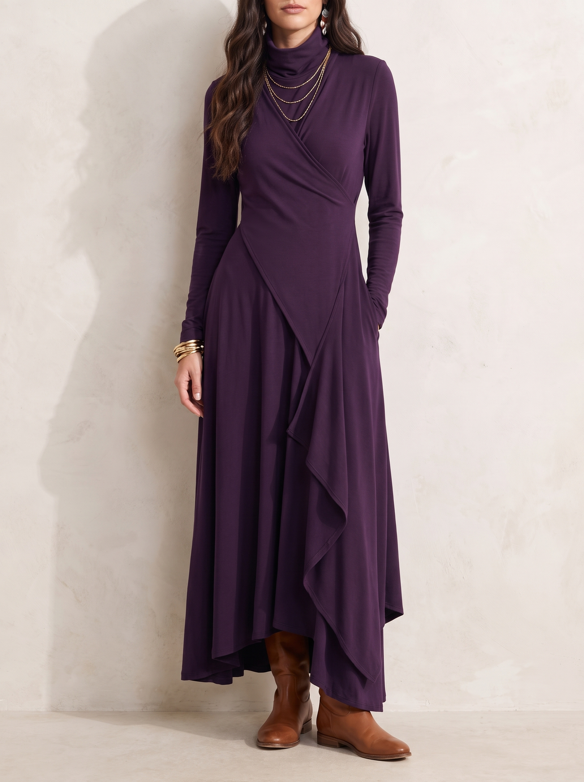 Britta | Cozy Turtleneck Maxi Dress