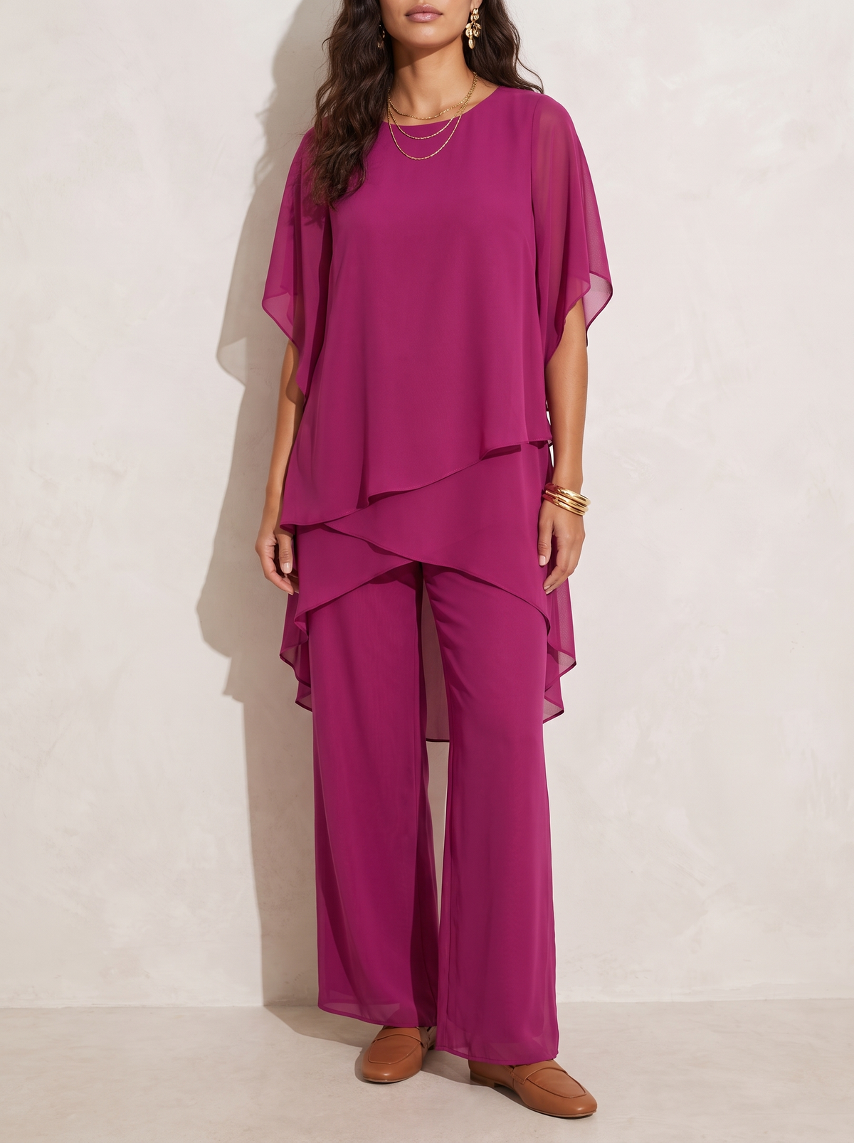 Kimmy | Flowing Draped Palazzo Set