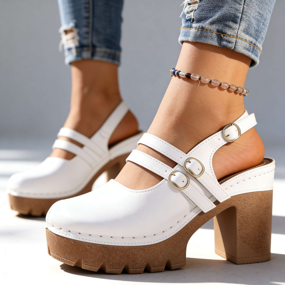 Romy | Platform Slingback Heels