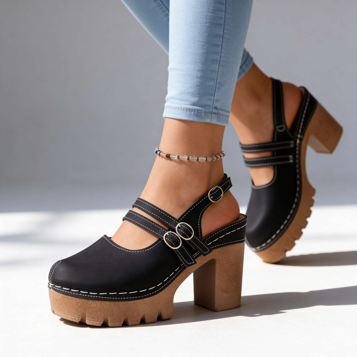 Romy | Platform Slingback Heels