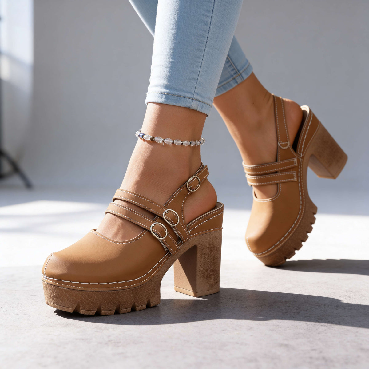 Romy | Platform Slingback Heels