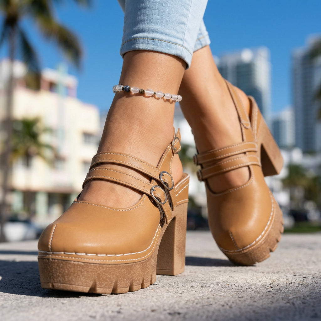 Romy | Platform Slingback Heels