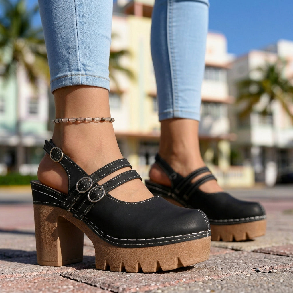 Romy | Platform Slingback Heels