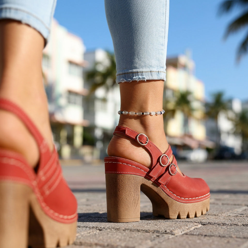 Romy | Platform Slingback Heels