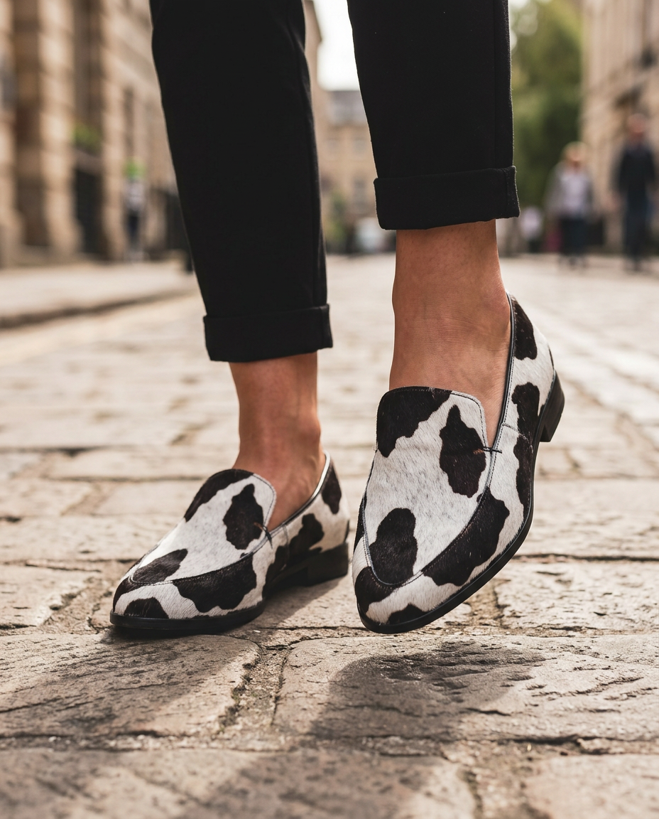 Martina | Easy Cow Print Loafers