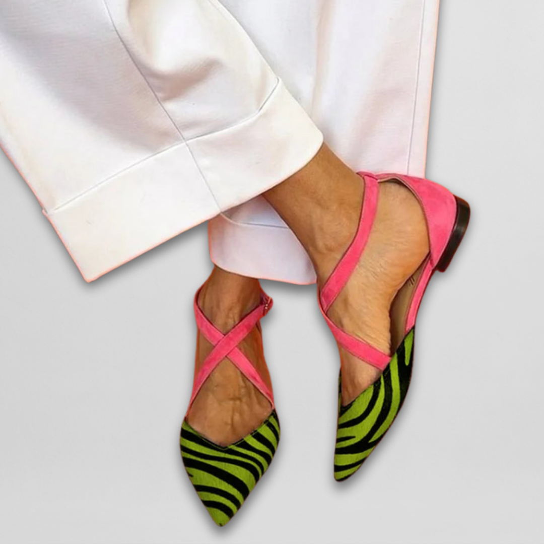 Oriel | Soft Cross Strap Flats