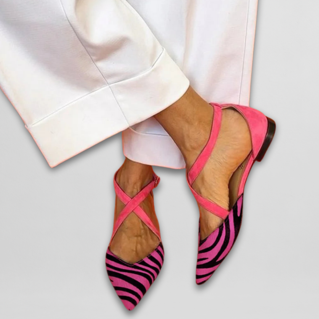 Oriel | Soft Cross Strap Flats