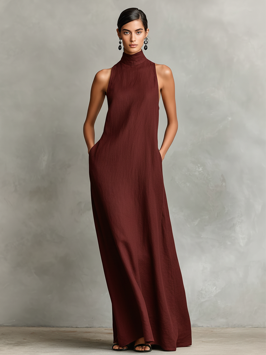 Nerina | Elegant Mono Turtleneck Dress